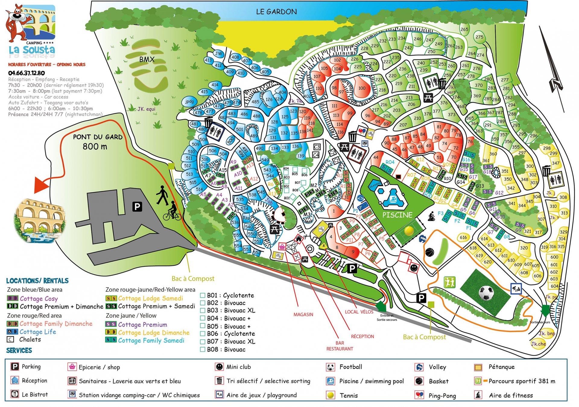 Plan camping la Sousta