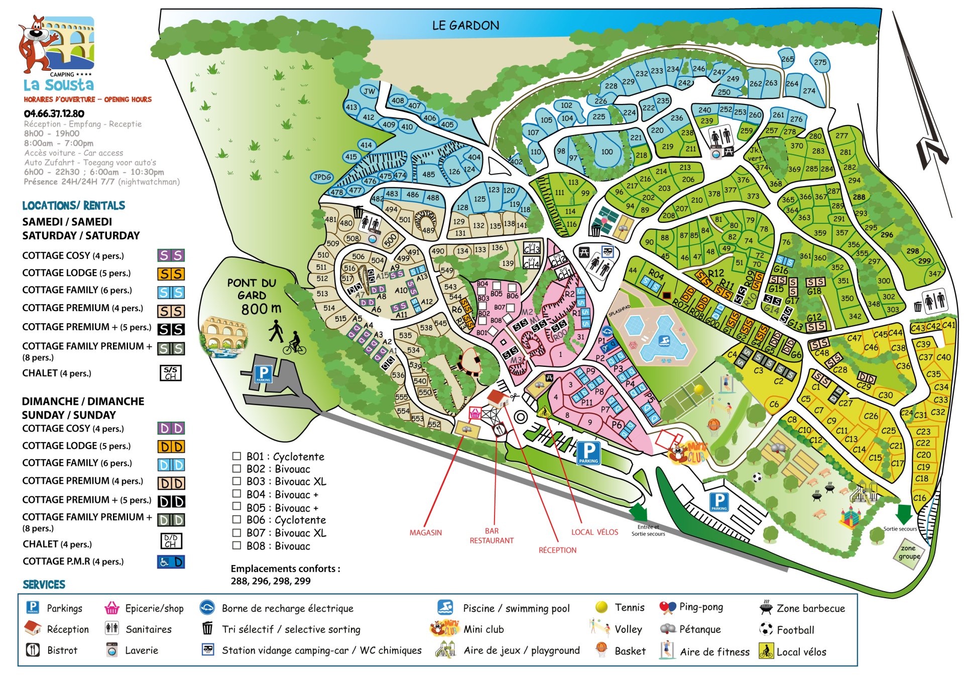 Plan camping la Sousta